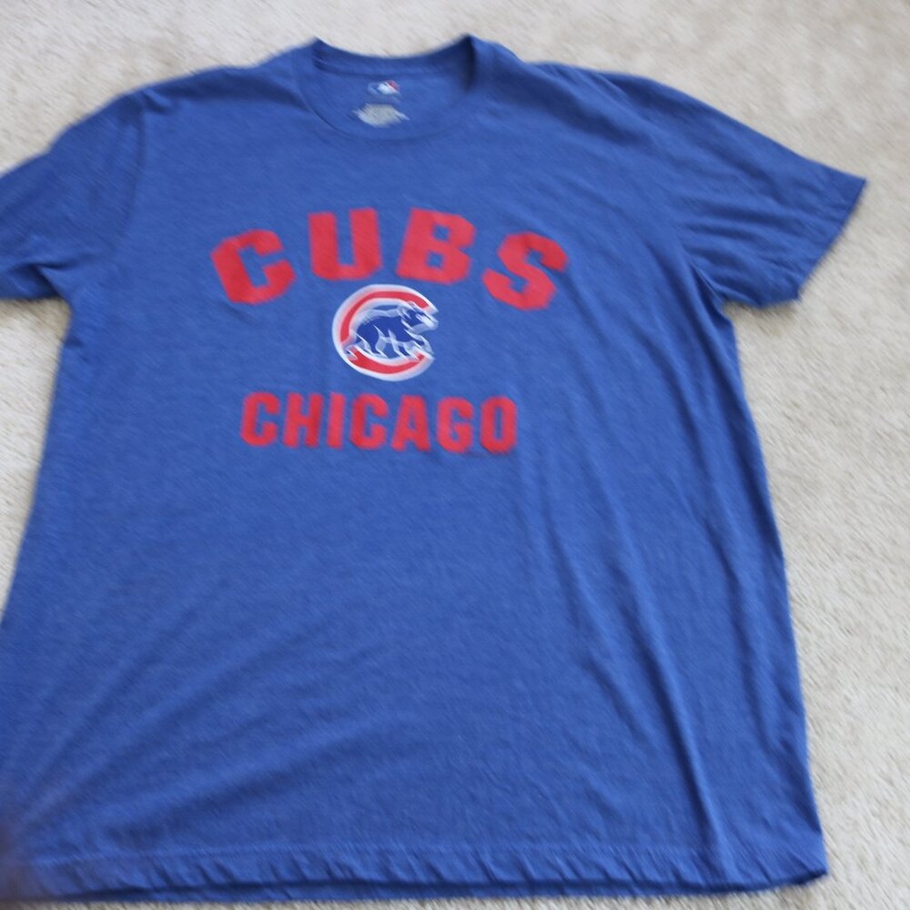 MLB Chicago Cubs Blue Tee with Red Logo